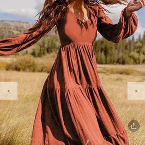 Balloon sleeve maxi dress